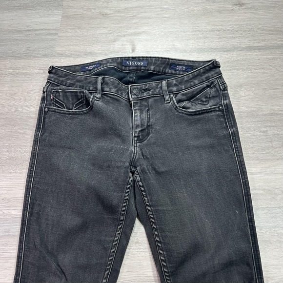 Vigoss Jeans Womens 28x29 Washed Black The Chelsea Skinny Stretch Denim Mid Rise - Picture 3 of 15